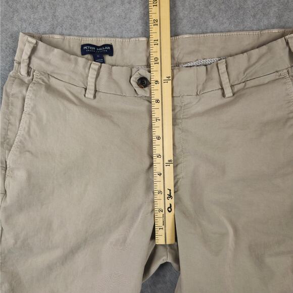 Peter Millar Shorts Size 31 Crown Crafted Khaki Flat Front Chino - Picture 10 of 13